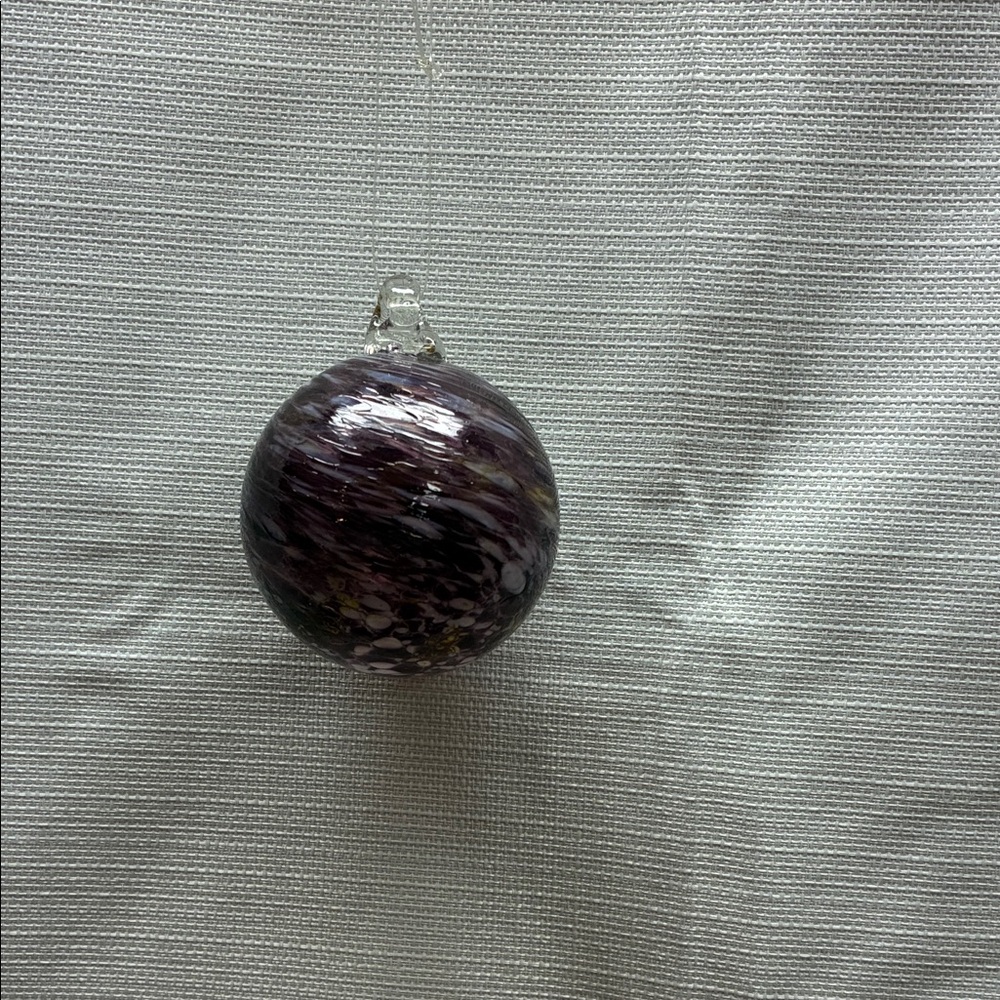 Chic Purple Swirl Glass Ornament